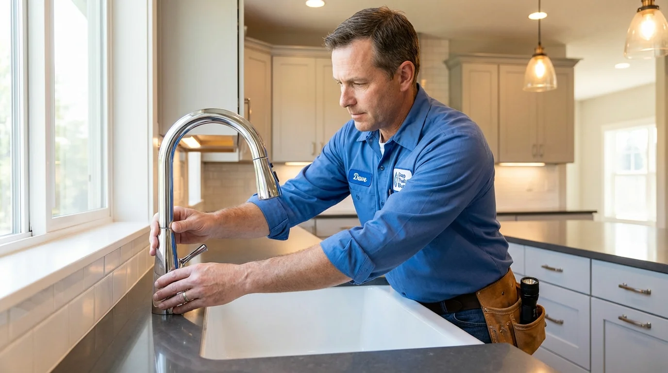 Kitchen faucet installation by Johns Plumbing LLC in Fort Branch